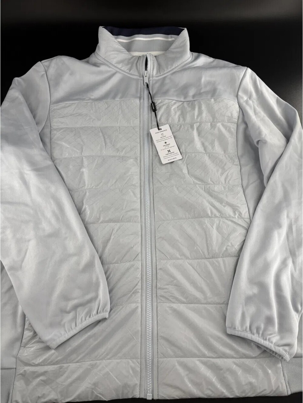 Maelreg Quilted Golf Jacket XL Silver Gray NWT Performance